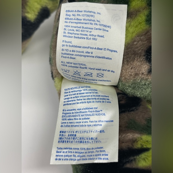 BUILD-A-BEAR: Camoflauge/Army Teddy Bear, Green/Brown - Picture 5 of 9